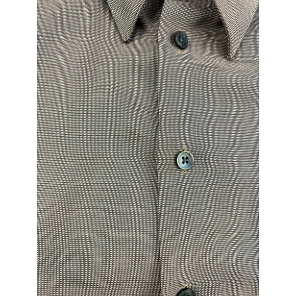 Jack Lipson Dress Shirt Men's Large Brown Long Sleeve Button Up Polyester - Picture 6 of 8